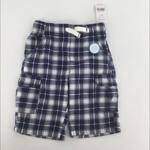 Carter’s blue and white checkerboard cargo shorts